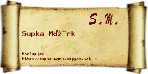 Supka Márk névjegykártya